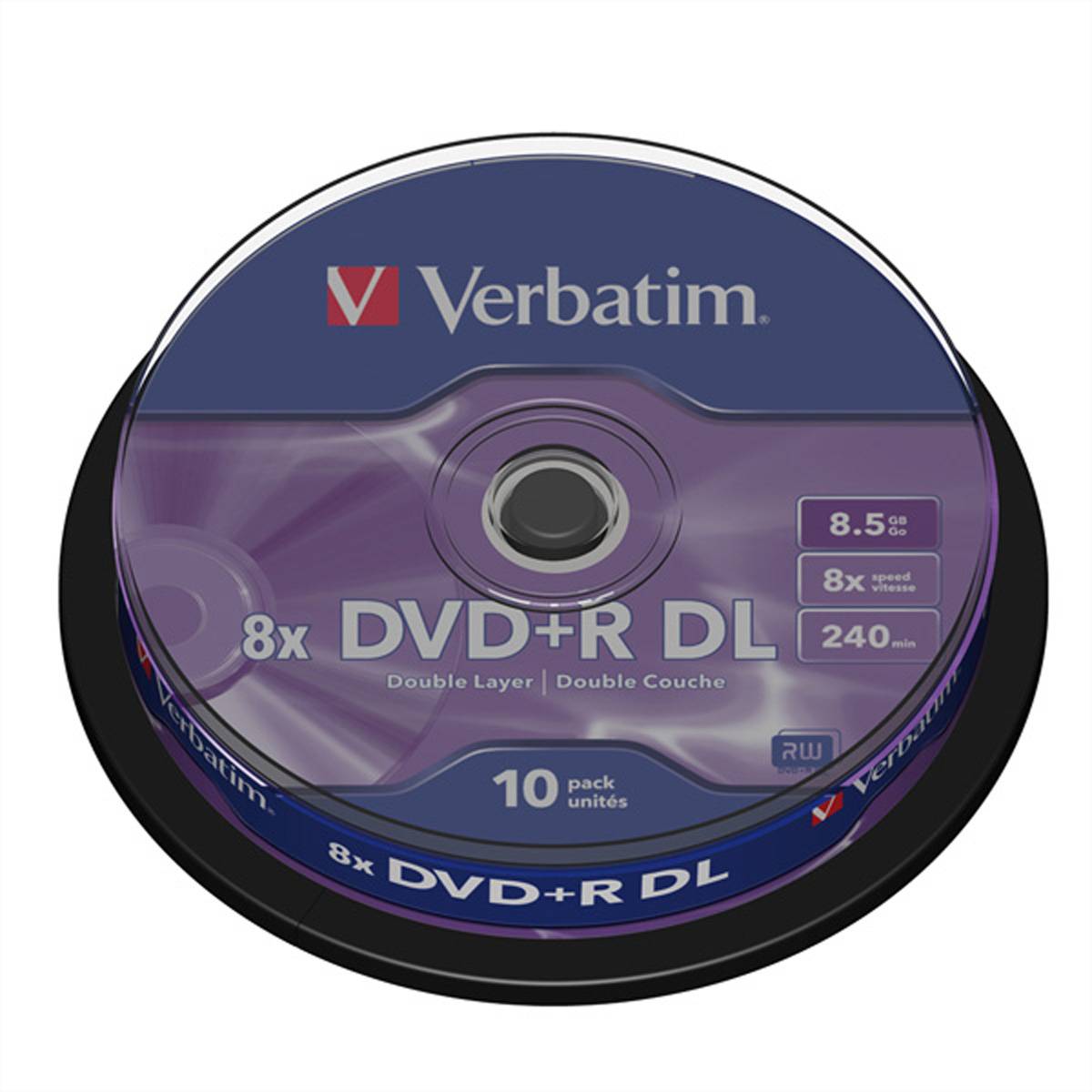 Verbatim - 10 x DVD+R DL - 8.5 GB 8x - mattsilber