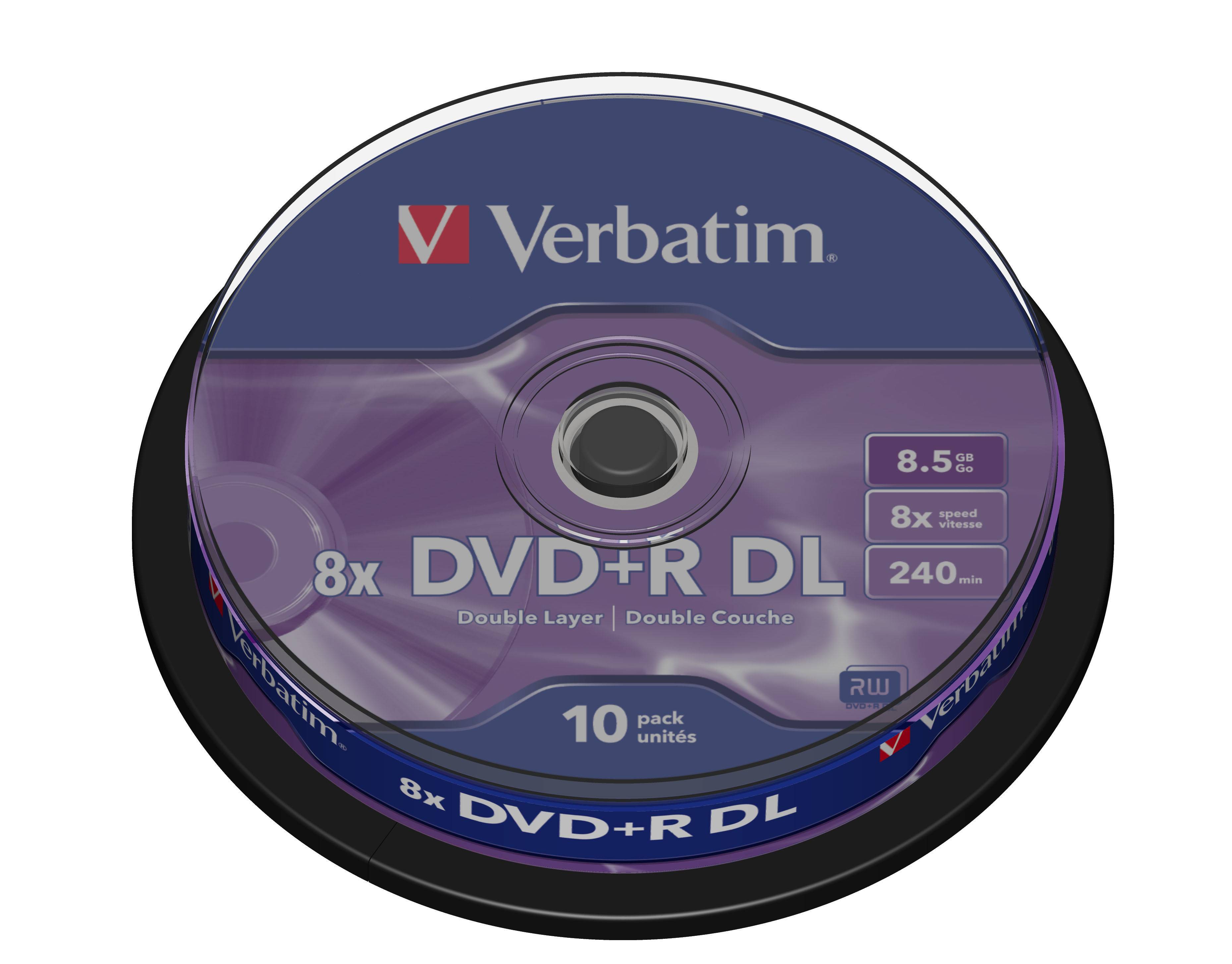 Verbatim - 10 x DVD+R DL - 8.5 GB 8x - mattsilber