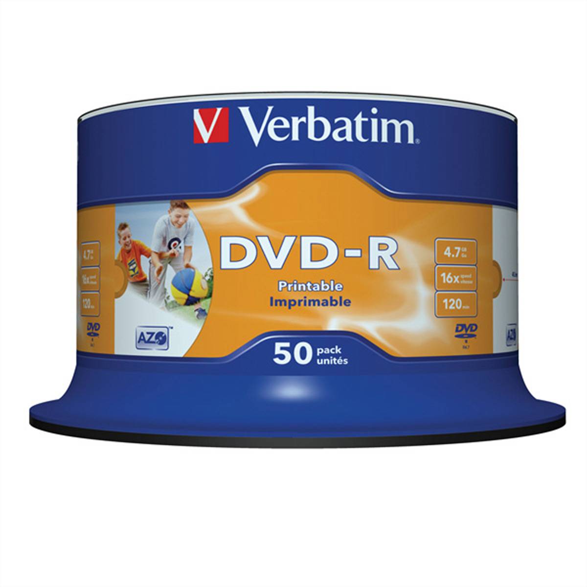 Verbatim - 50 x DVD-R - 4.7 GB 16x - breite bedruckbare Fläche für Fotos