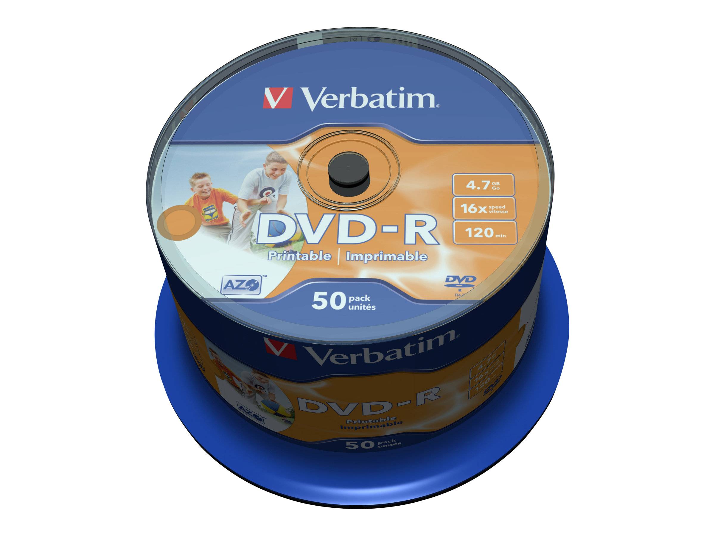 Verbatim - 50 x DVD-R - 4.7 GB 16x - breite bedruckbare Fläche für Fotos