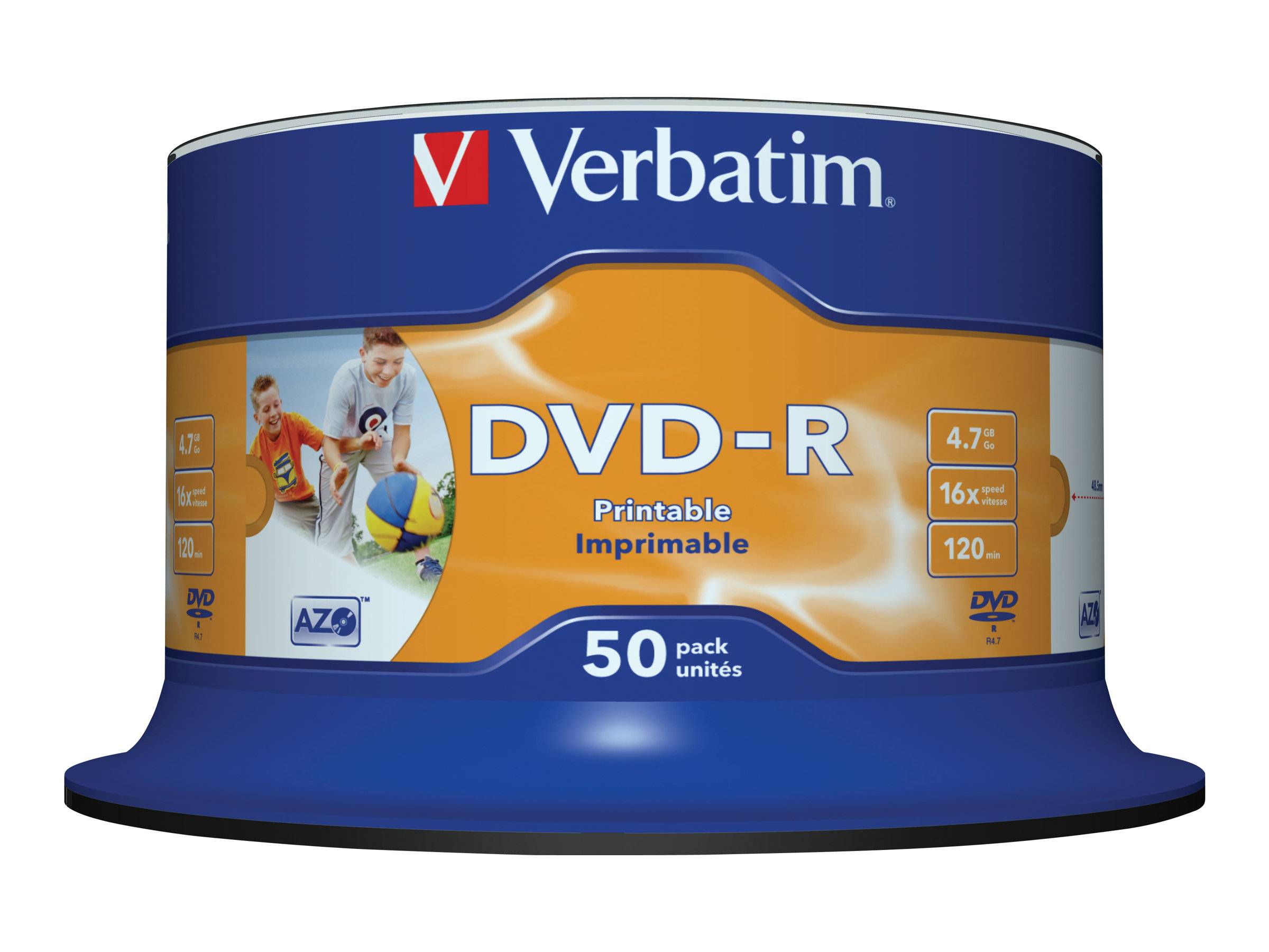 Verbatim - 50 x DVD-R - 4.7 GB 16x - breite bedruckbare Fläche für Fotos