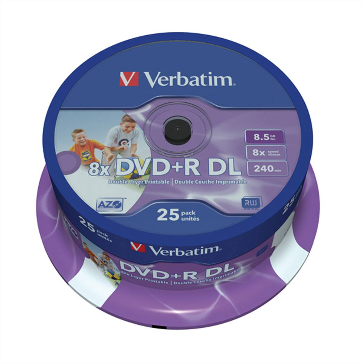 Verbatim - 25 x DVD+R DL - 8.5 GB 8x - breite bedruckbare Oberfläche