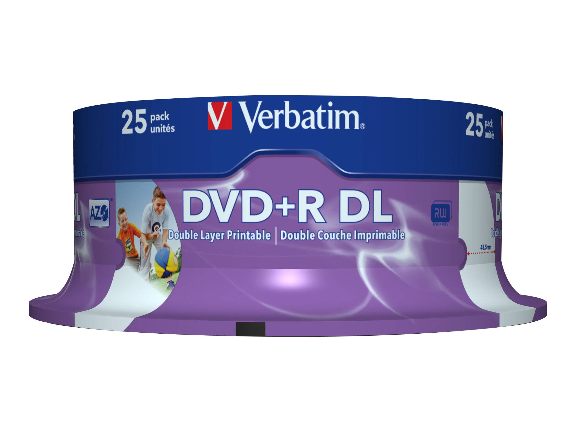 Verbatim - 25 x DVD+R DL - 8.5 GB 8x - breite bedruckbare Oberfläche