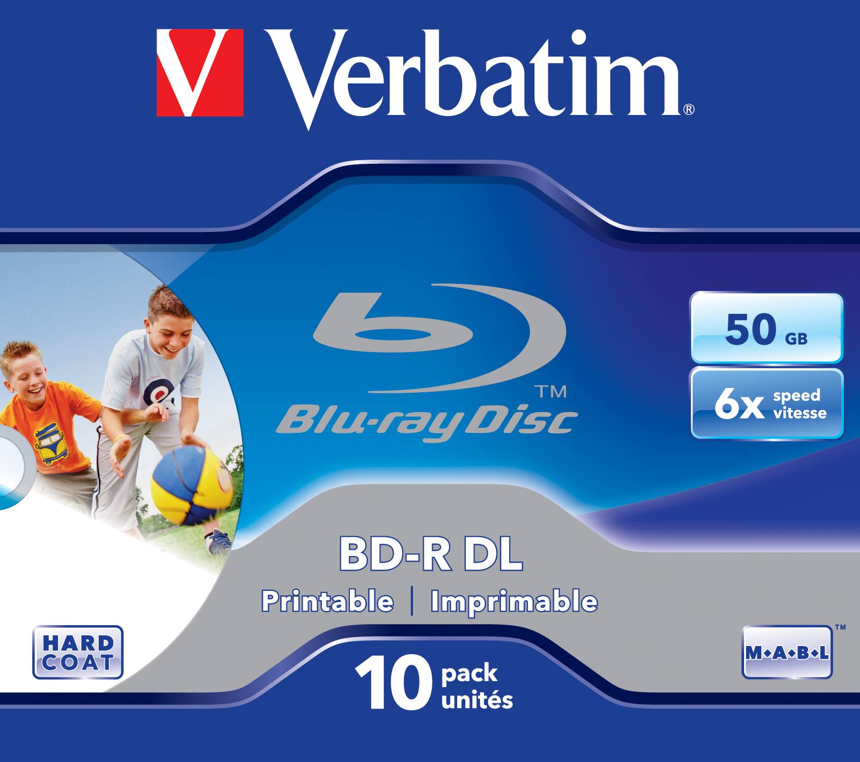 Verbatim - 10 x BD-R DL - 50 GB 6x - mit Tintenstrahldrucker bedruckbare Oberfläche - Jewel Case (Schachtel)