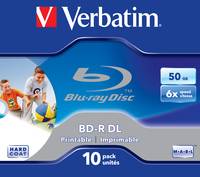 Verbatim - 10 x BD-R DL - 50 GB 6x - mit Tintenstrahldrucker bedruckbare Oberfläche - Jewel Case (Schachtel)