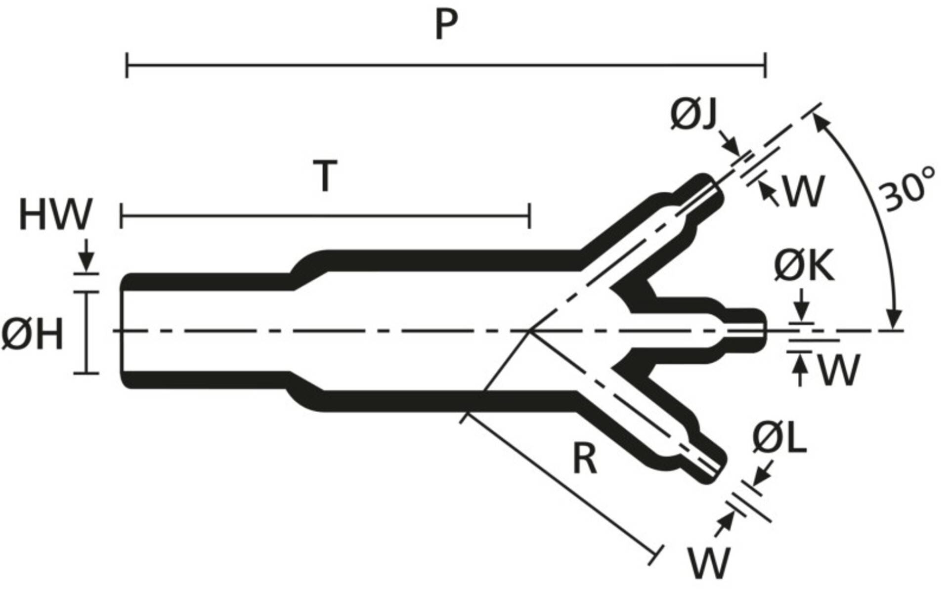 HellermannTyton Warmschrumpfteil 304-1-GW24 PO-X BK