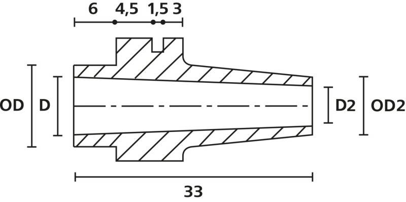 HellermannTyton Schnurschutzformtüllen H120 PVC-FR BK 500