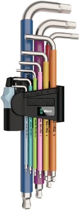 Winkelschraubendrehersatz 3950 SPKL/9 SM 9-tlg.SW 1,5-10mm VA,farbcodiert WERA