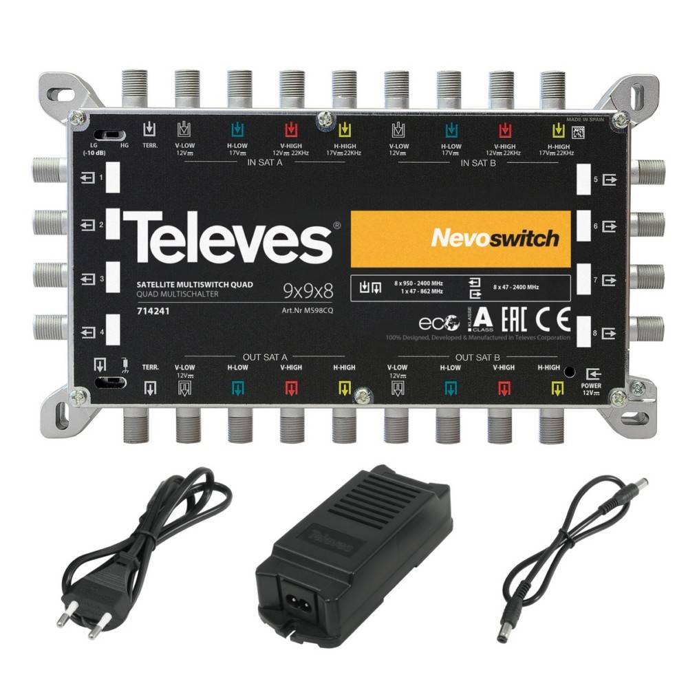 Televes Multischalter 9 in 8 Guß MS98NCQ