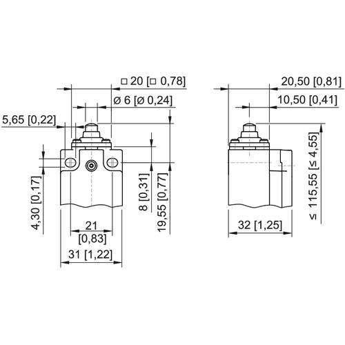 Stahl Sprungschalter 8060/2-2-W-60