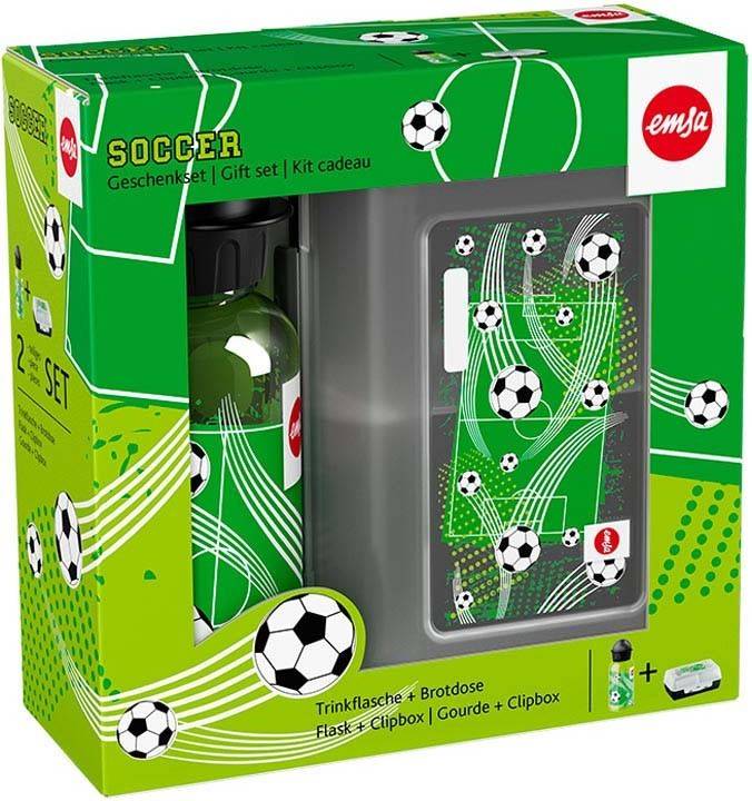 3 Stk. Emsa EMS Trinkflasche+Brotdose KIDS SET SOCCER
