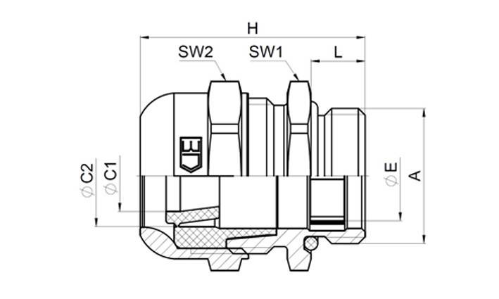 Jacob Kabelverschraubung WADI one EMV M50x1,5