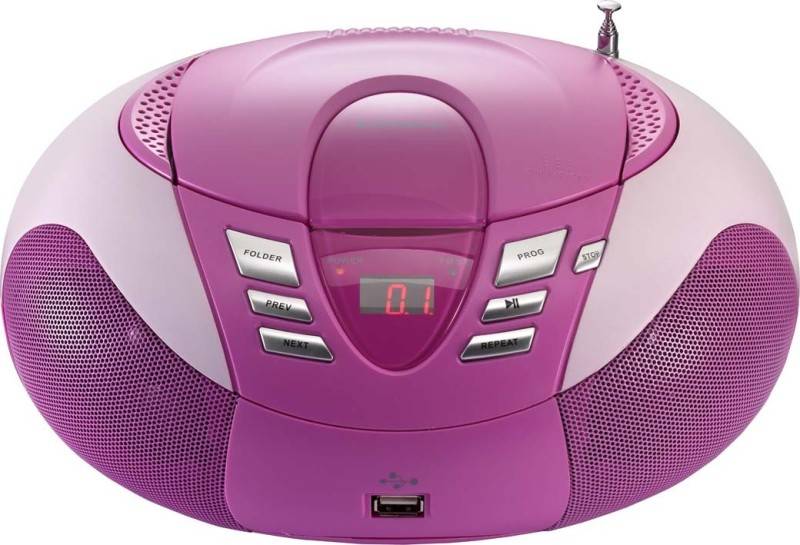 4 Stück LENCO UKW-Radio m.CD tragbar SCD-37 USB pink