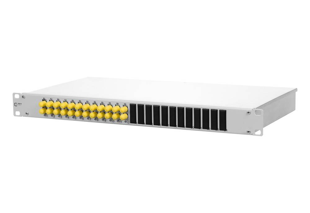 Metz Connect Spleissbox bestückt OpDATfix 12xSTD OM4K