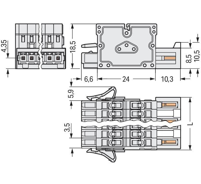 WAGO GmbH & Co. KG 2-Leiter-Kombistecker 734-363/037-000