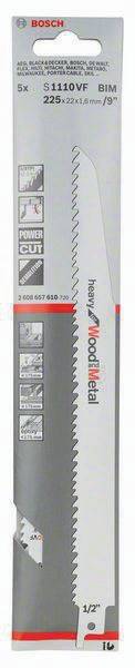 Säbelsägeblatt S1110VF L.225mm B.22mm TPI 5/8 3,2-5mm varioverzahnt 5er Pk.BOSCH