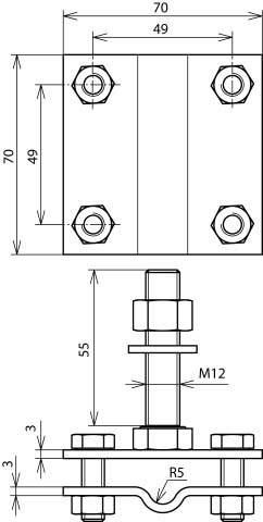10 Stück DEHN Anschlussklemme V4A AK710FL40GBM12X55V4A
