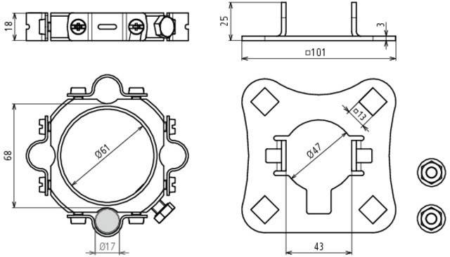 DEHN Befestigungsset BFS SR D50 4 #819289