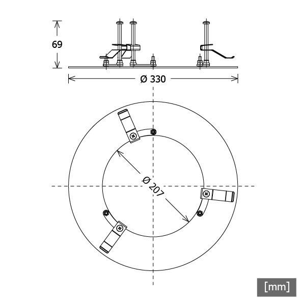 LTS Licht&Leuchten Deckenausgleichsring ZDAR 207.250-310 ws