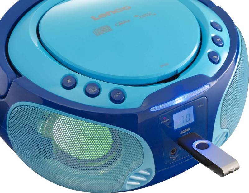 4 Stück LENCO UKW-Radio CD/MP3 tragbar SCD-650 blue