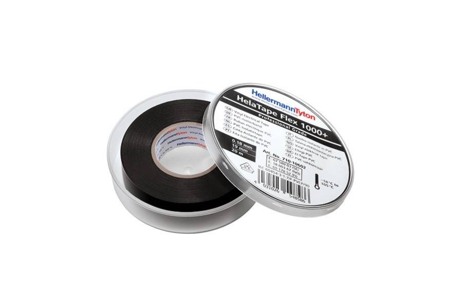 HellermannTyton Premium PVC-Isolierband FLEX1000+19x33 BK