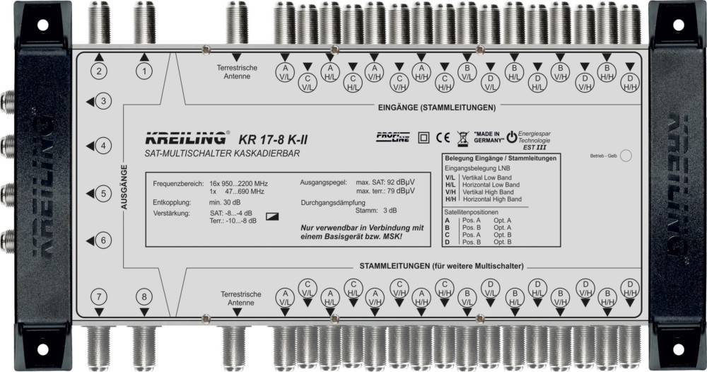 Kreiling Tech. Multischalter kaskadierbar KR 17-8 K-II