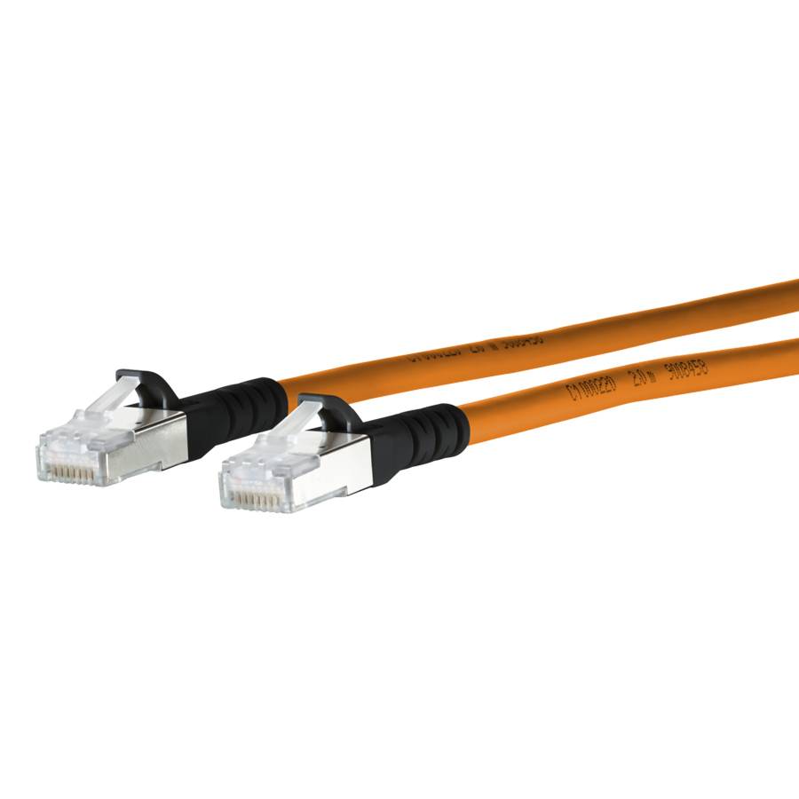 METZ CONNECT 1308451501-E - Patchkabel Cat.6A (2x RJ45-Stecker | AWG 26/7 | LSOH | Länge 1,50m) - in orange/schwarz