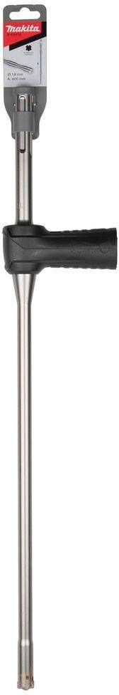 Ein silberner Mixstab mit schlanker Basis und elegantem, länglichem Design, der typischerweise in Küchen zum Vermischen von Zutaten verwendet wird.