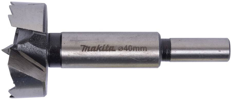 Bohrer mit der Markierung 'Makita ø40mm', was einen Durchmesser von 40 Millimetern anzeigt.