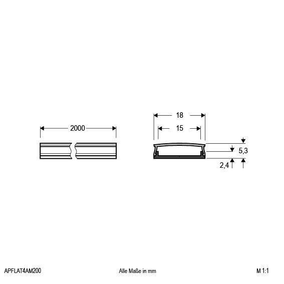 EVN Lichttechnik Alu-Profil flach APFLAT4AM200