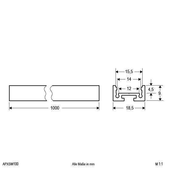 EVN Lichttechnik Alu-Profil extra flach APXSW100