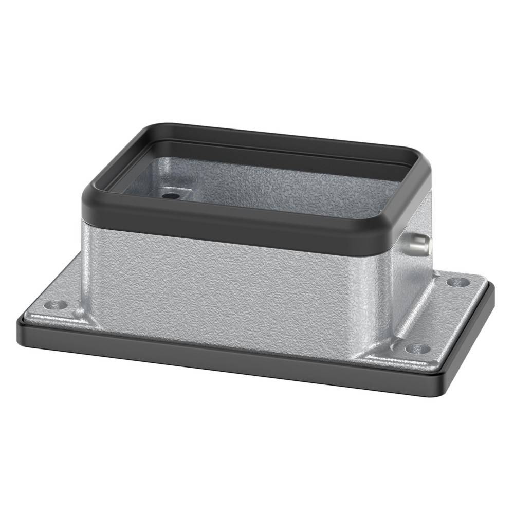 Ein rechteckiges, metallisches Gehäuse mit einer flachen Basis und abgerundeten Kanten, versehen mit einem transparenten Kunststoffdeckel. Geeignet zum Schutz von elektronischen Komponenten.