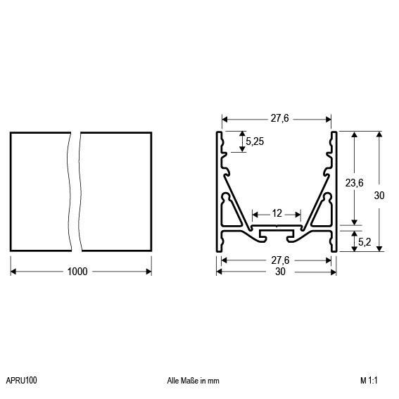 EVN Lichttechnik Alu-Profil APRU100