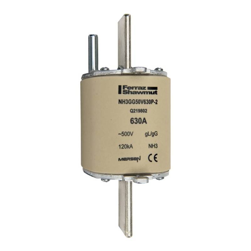 3 Stück Mersen NH-Sicherungseinsatz SF FUS GI NH1 C/P 630A