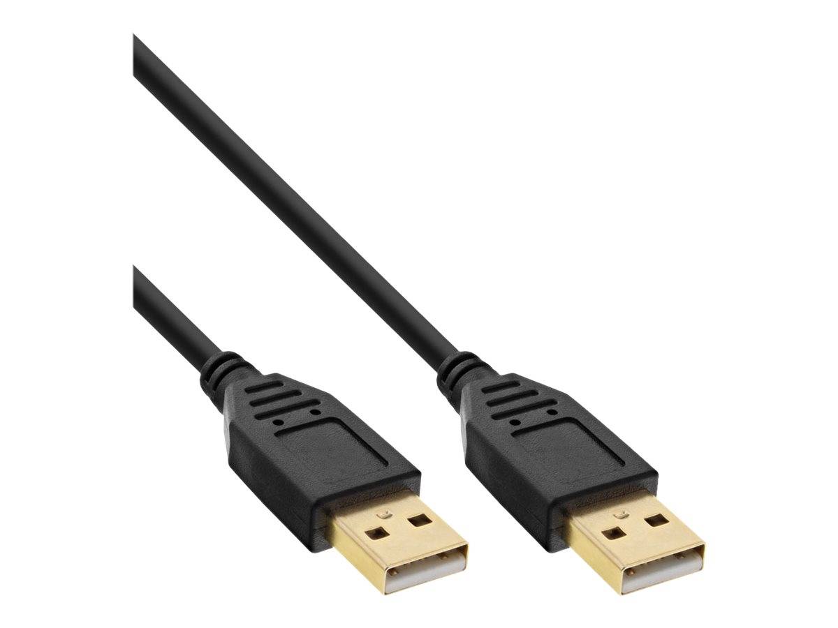 INLINE - USB 2.0 Kabel - A an A - schwarz - Kontakte gold - 2m