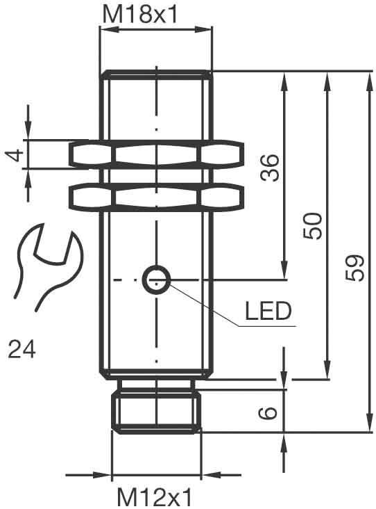 Pepperl+Fuchs Fabrik Sensor,ind.,M18x1,Steck. NEB12-18GM50-E2-V1