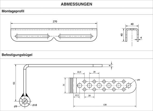 Scharnberger+Hasenbein Eckhalter 270mm 39470