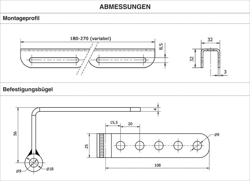 Scharnberger+Hasenbein Eckhalter 180-270mm 39473