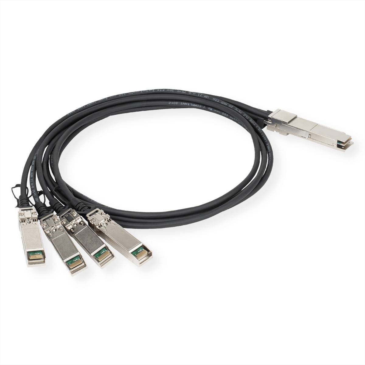 D-Link DEM-CB100QXS-4XS 40G QSFP+ zu 4x 10G SFP+ Passives DAC Kabel 1m