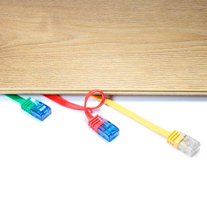 CAT 6 Netzwerkkabel, U/UTP, flach, rot - Länge: 2,0 m