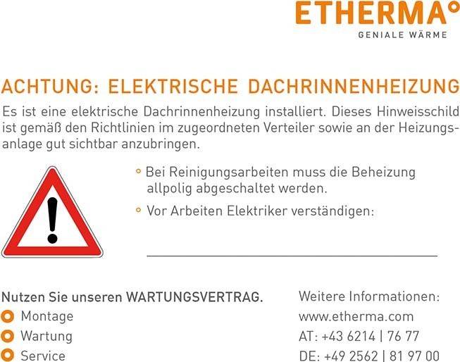 Etherma Warnaufkleber AKD