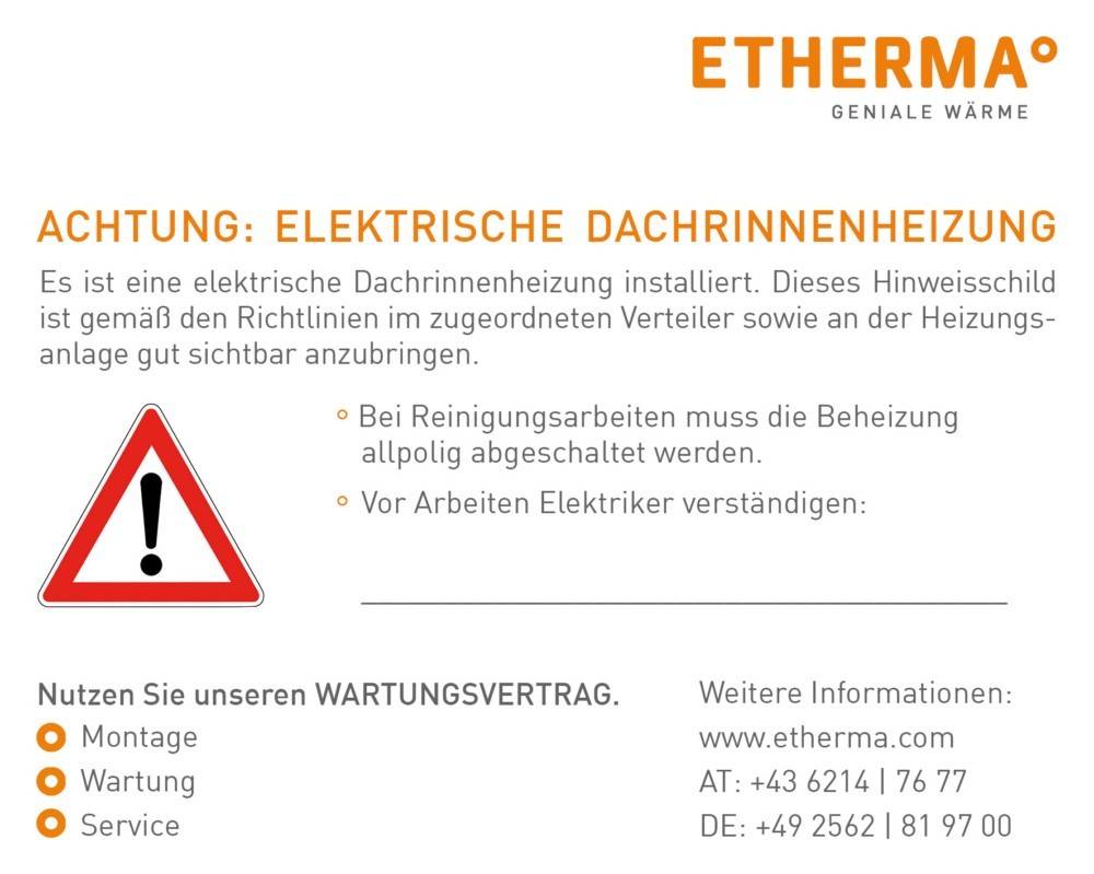 Etherma Warnaufkleber AKD
