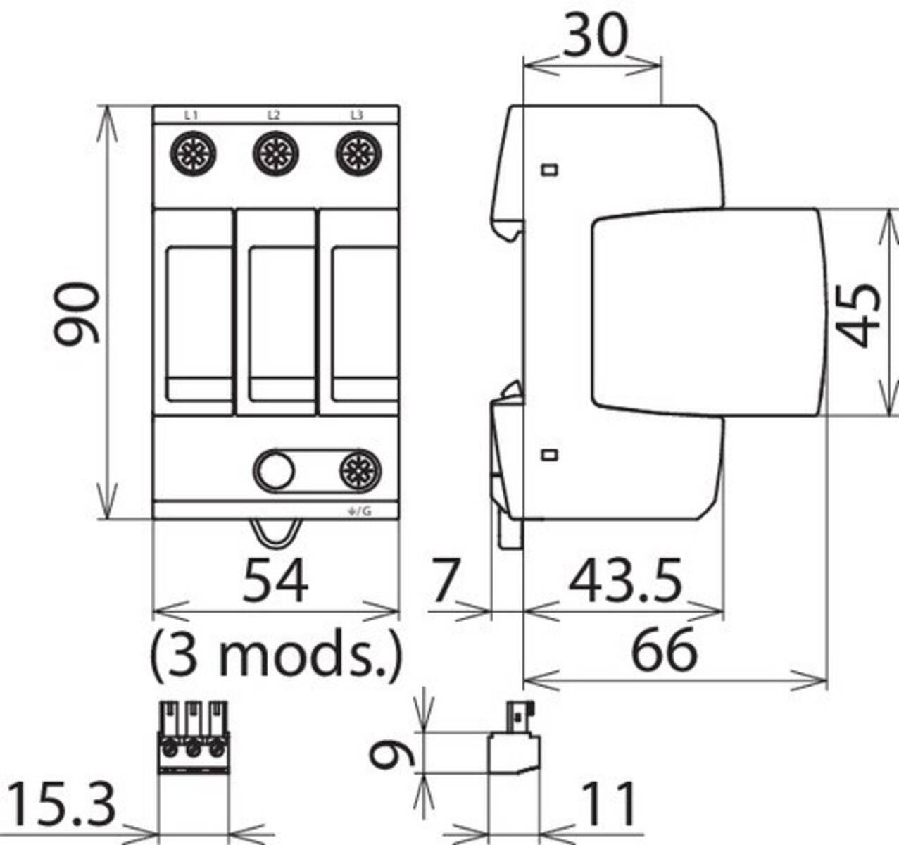 DEHN Überspannungsableiter DG MU 3PY 480 3W+G R