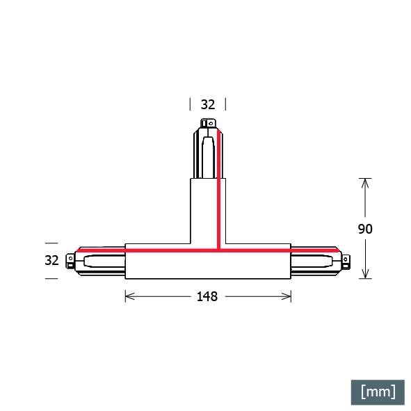 LTS Licht&Leuchten T-Verbinder ST-A T/PE-INR9016 gr