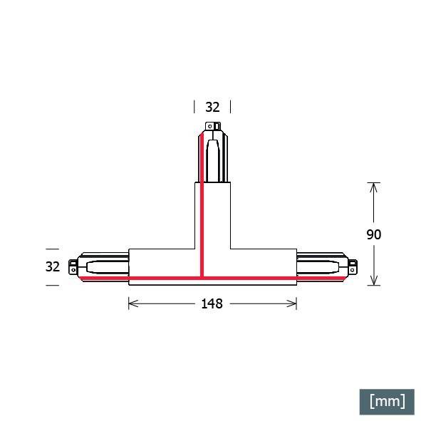LTS Licht&Leuchten T-Verbinder ST-A T/PE-OUT-L/9013