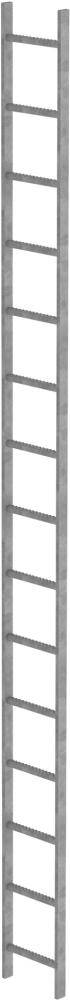 Schachtleiter 15 Sprossen L 4,20 m B340 mm LW 300 mm Stahl verzinkt
