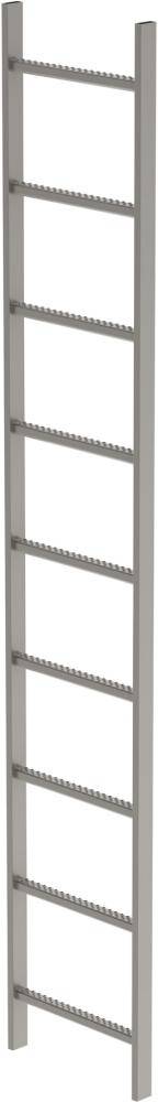 Schachtleiter 9 Sprossen L 2,52 m B440 mm LW 300 mm Edelstahl V4A