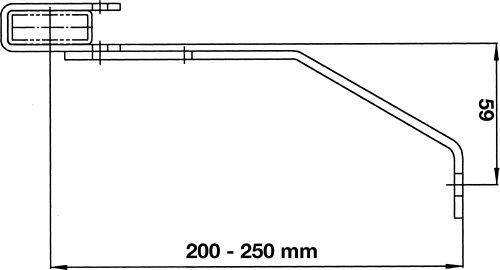 Wandhalter verstellbar 200-250 mm Edelstahl V4A