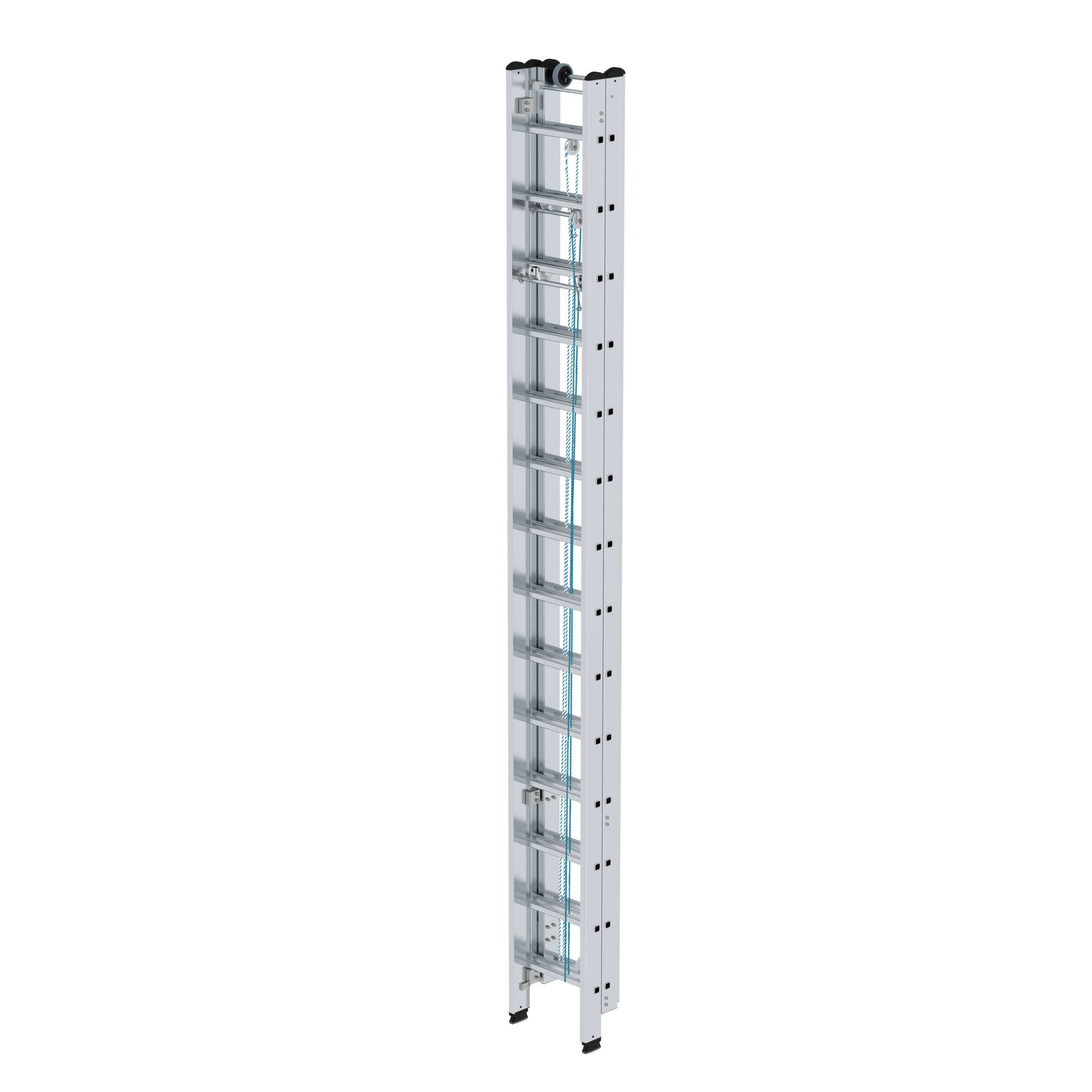 Munk Sprossen-Seilzugleiter 3-teilig ohne Traverse 3x14 Sprossen
