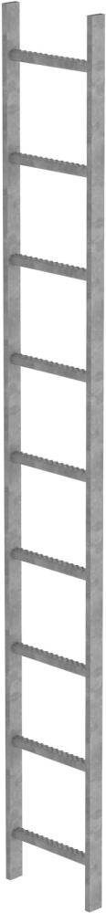 Schachtleiter 9 Sprossen L 2,52 m B340 mm LW 300 mm Stahl verzinkt
